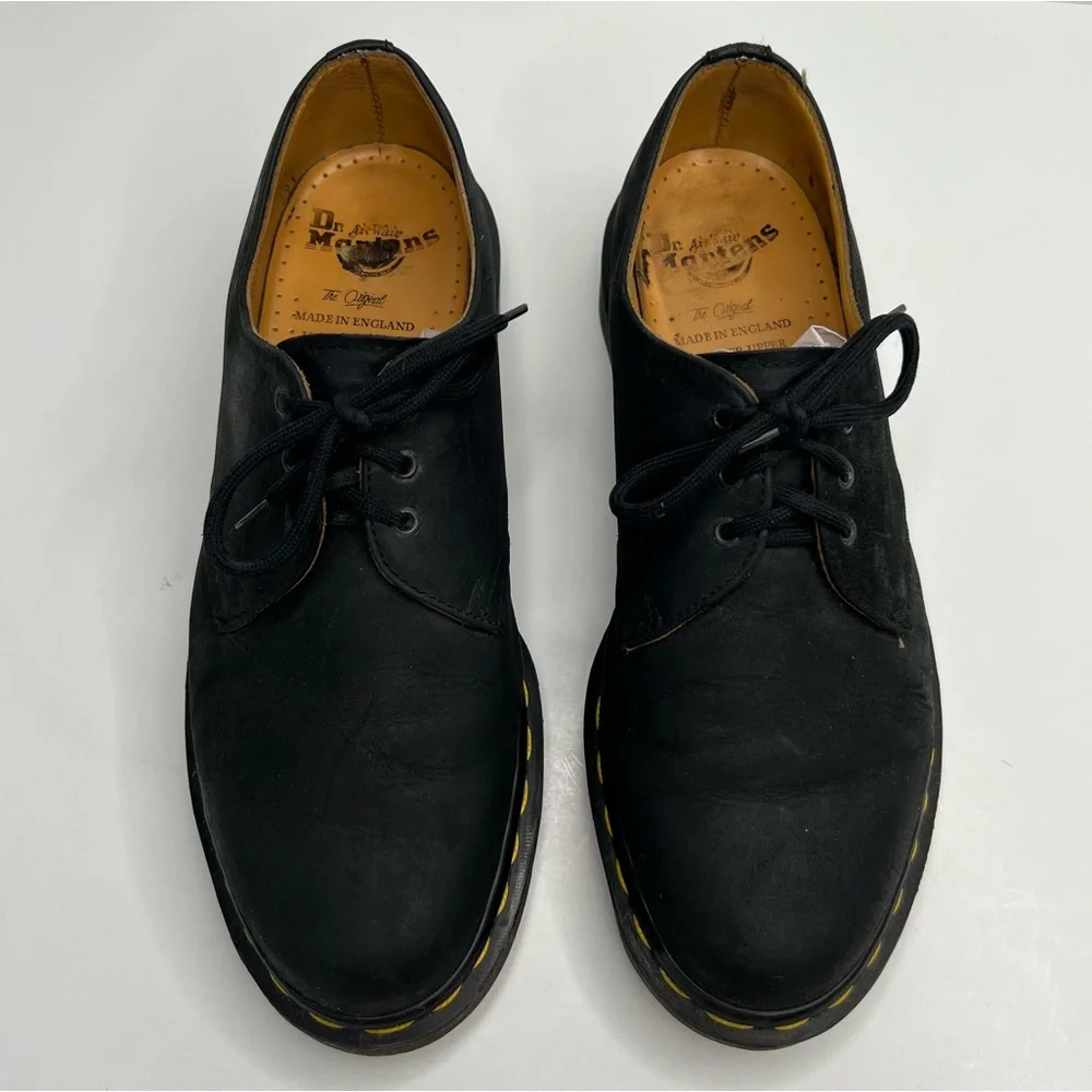 Dr. Martens 1461 Made In England Black Leather Oxford Shoes Size 8